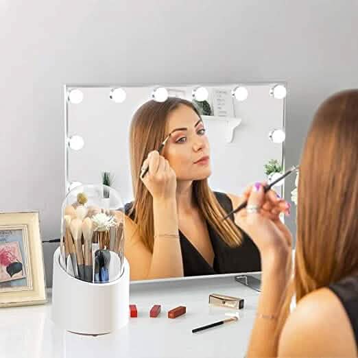 360-Degree Rotating Dustproof Makeup Brush Organizer-360-Degree Rotating Dustproof Makeup Brush Organizer