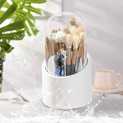 360-Degree Rotating Dustproof Makeup Brush Organizer-360-Degree Rotating Dustproof Makeup Brush Organizer