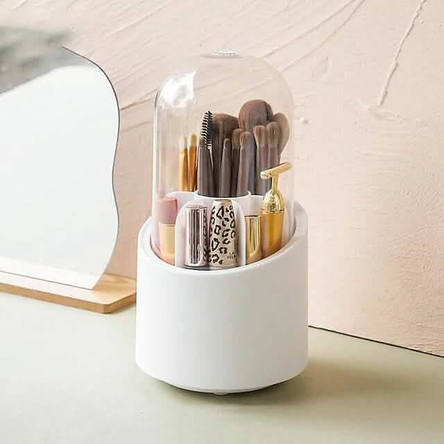 360-Degree Rotating Dustproof Makeup Brush Organizer-360-Degree Rotating Dustproof Makeup Brush Organizer