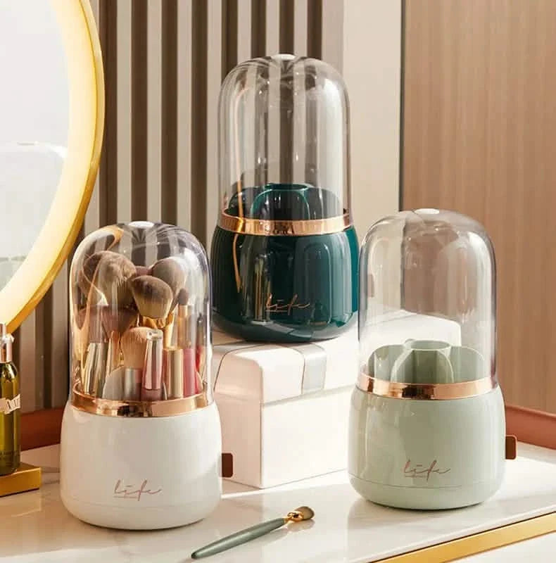 360¬∞ Rotating Makeup Brush Holder with Lid Makeup Organizer-360¬∞ Rotating Makeup Brush Holder with Lid Makeup Organizer
