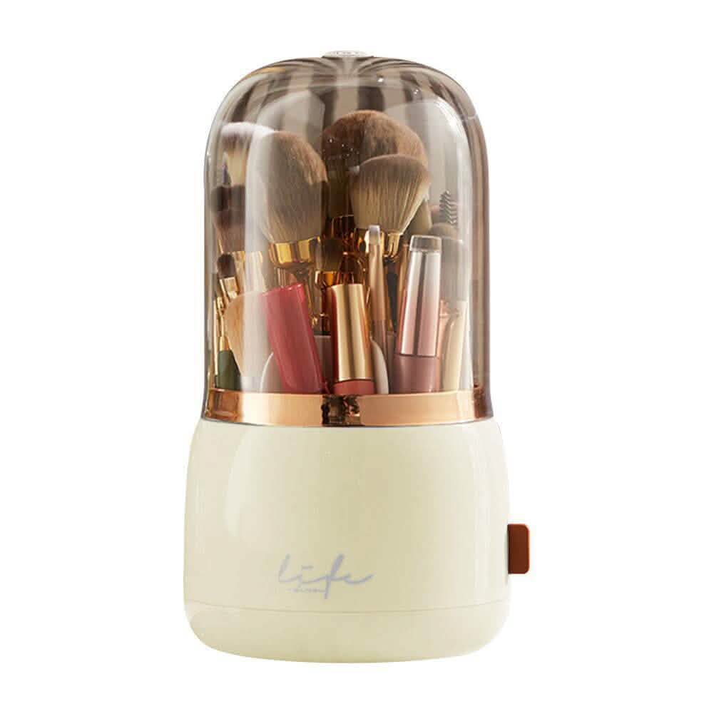 360¬∞ Rotating Makeup Brush Holder with Lid Makeup Organizer-360¬∞ Rotating Makeup Brush Holder with Lid Makeup Organizer