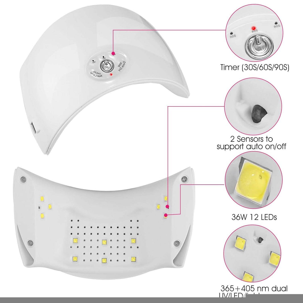 36W UV LED Lamp Nail Gel Dryer 12 LED Sensor Gel Curing Machine-36W UV LED Lamp Nail Gel Dryer 12 LED Sensor Gel Curing Machine