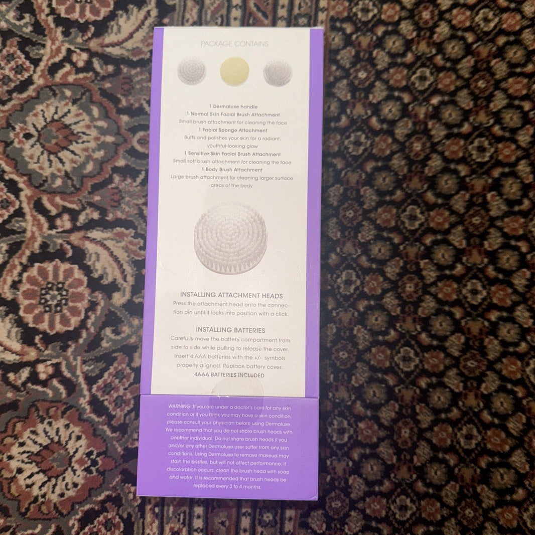 Dermaluxe Advance Cleansing System, 2 Speeds, 4 Cleansing Heads-Dermaluxe Advance Cleansing System, 2 Speeds, 4 Cleansing Heads