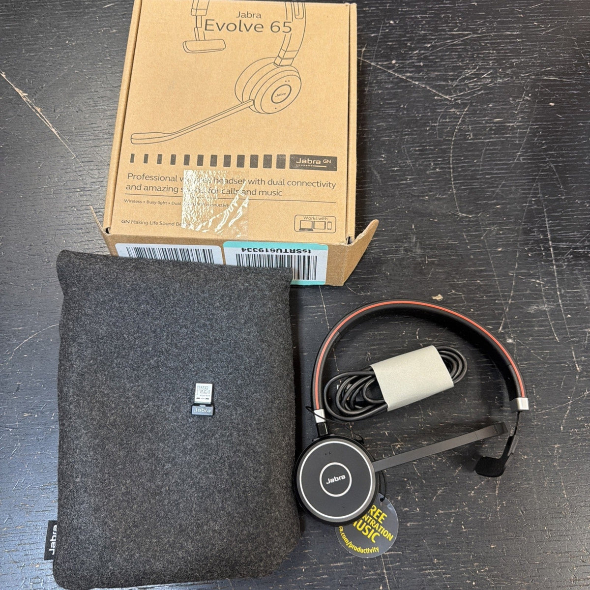 Jabra Evolve 65 SE Mono Wireless Headset with Bluetooth and Noise Cancelling Mic-Jabra Evolve 65 SE Mono Wireless Headset with Bluetooth and Noise Cancelling Mic