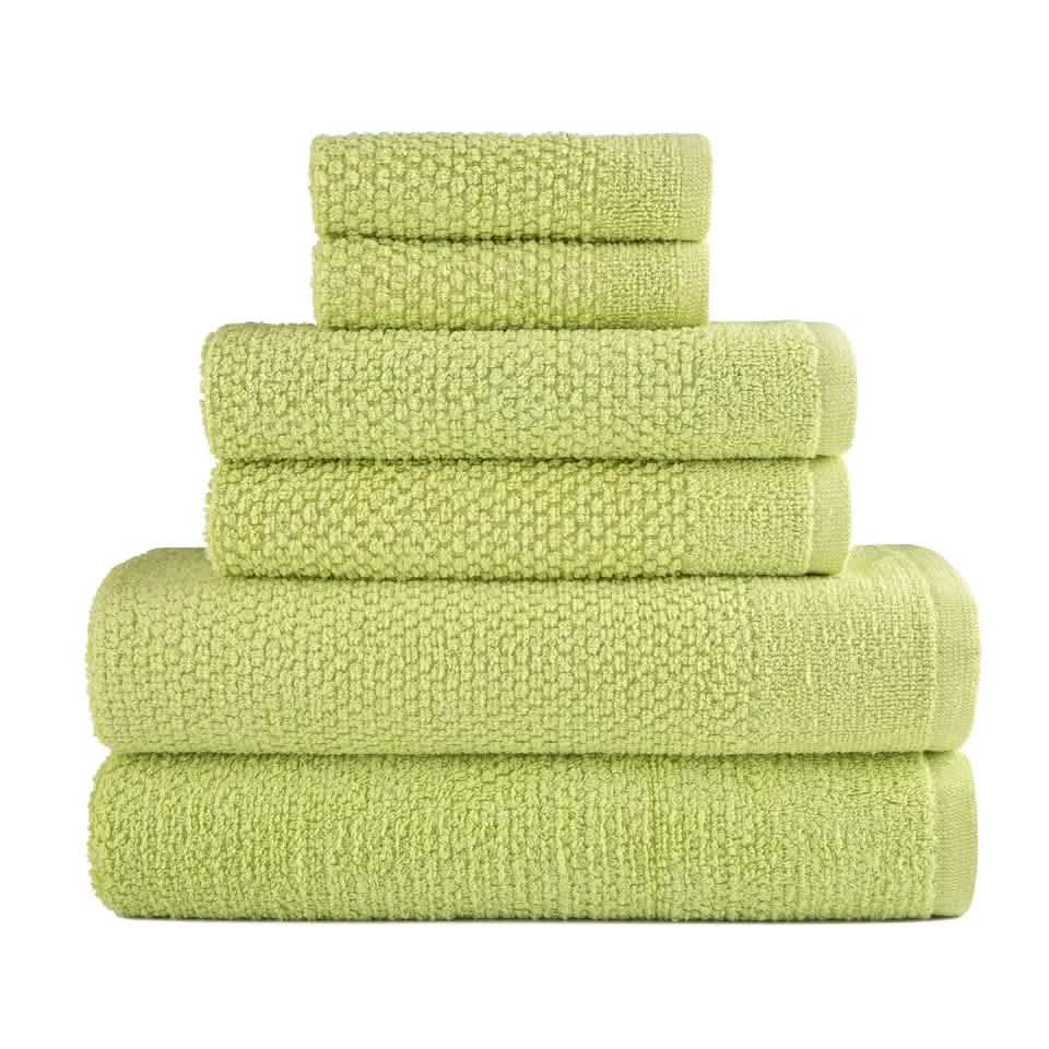 6-Piece: Dan River Popcorn Cotton Bath Towel Set-6-Piece: Dan River Popcorn Cotton Bath Towel Set
