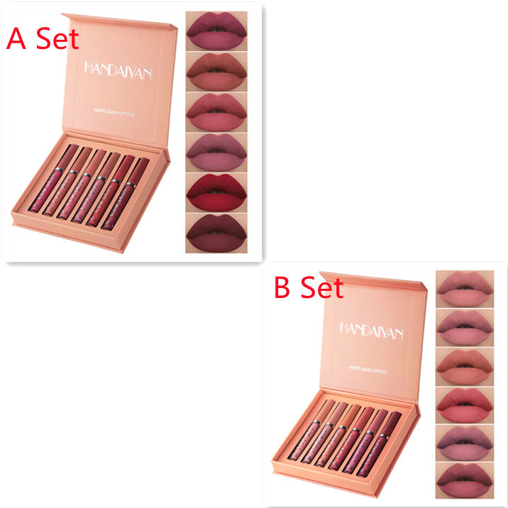 Handaiyan Matte Lip Glaze Liquid Lipstick Mini Tube Lip Gloss Waterproof Non Stick Cup Lip Gloss Genuine-b072ef8bfdd18402e950734dc7ca6272