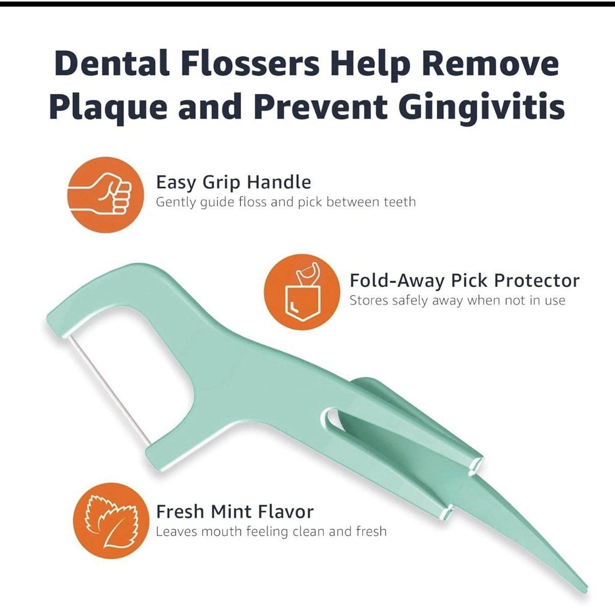 Amazon Basics Mint Dental Flossers, 90 Count (Pack of 6)-Amazon Basics Mint Dental Flossers, 90 Count (Pack of 6)