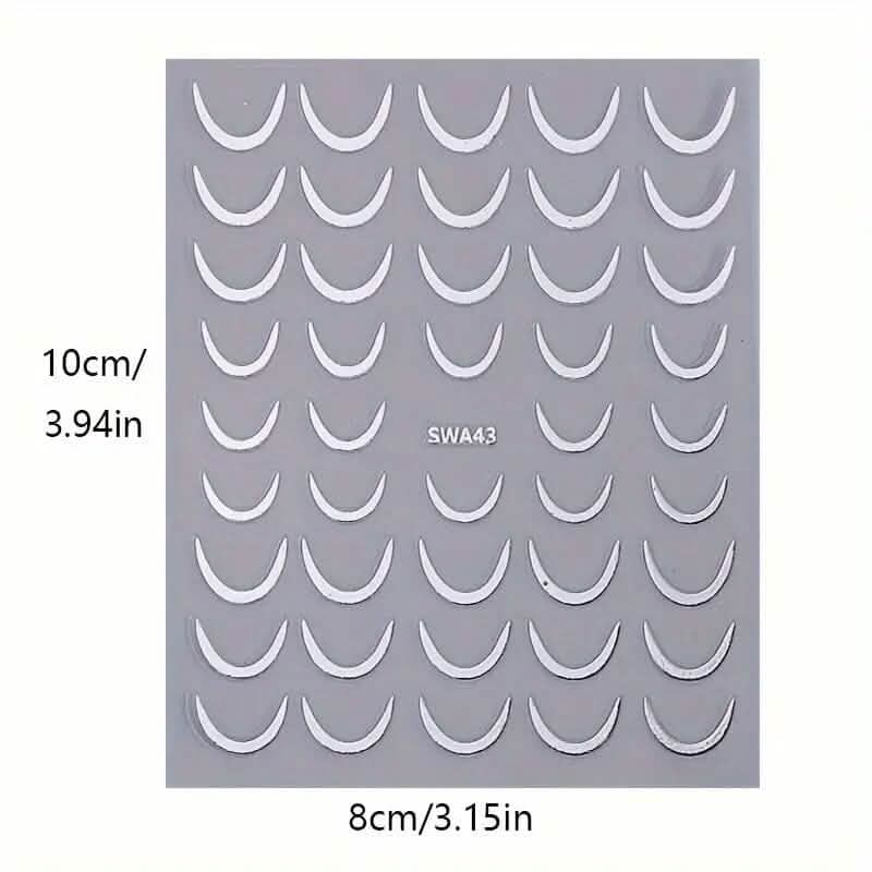 3D Gold-Finished French Kiss Crescent Nail Stickers-3D Gold-Finished French Kiss Crescent Nail Stickers