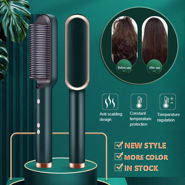 New 2 In 1 Hair Straightener Hot Comb Negative Ion Curling Tong Dual-purpose Electric Hair Brush-3432567b4a72d5df7bf6ba5f23d86265