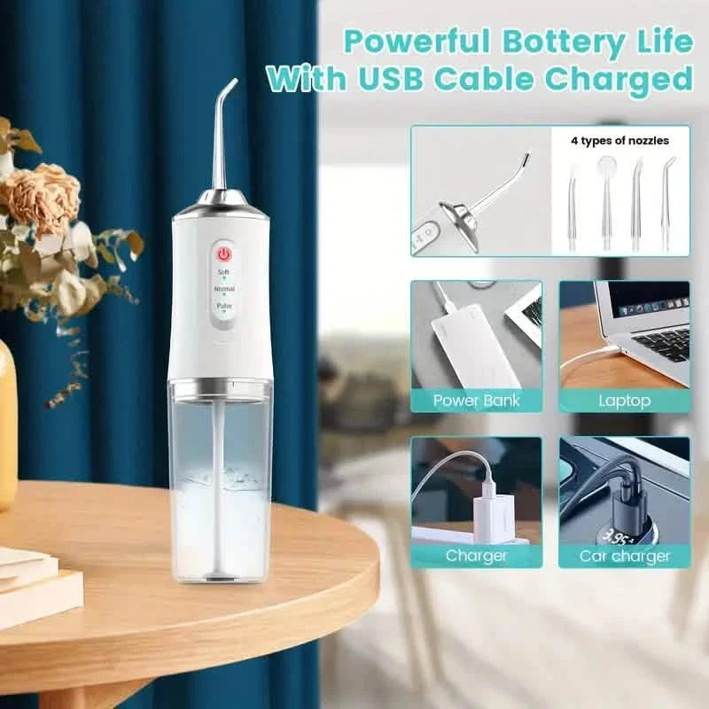 4-in-1 Cordless Water Flossers Oral Irrigator With DIY Mode 4 Jet Tips-4-in-1 Cordless Water Flossers Oral Irrigator With DIY Mode 4 Jet Tips