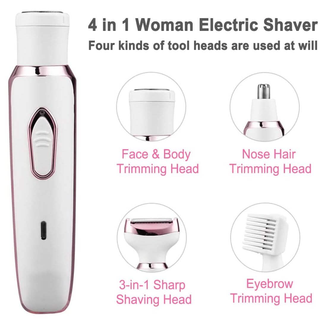 4-in-1 Electric Razor for Women-4-in-1 Electric Razor for Women