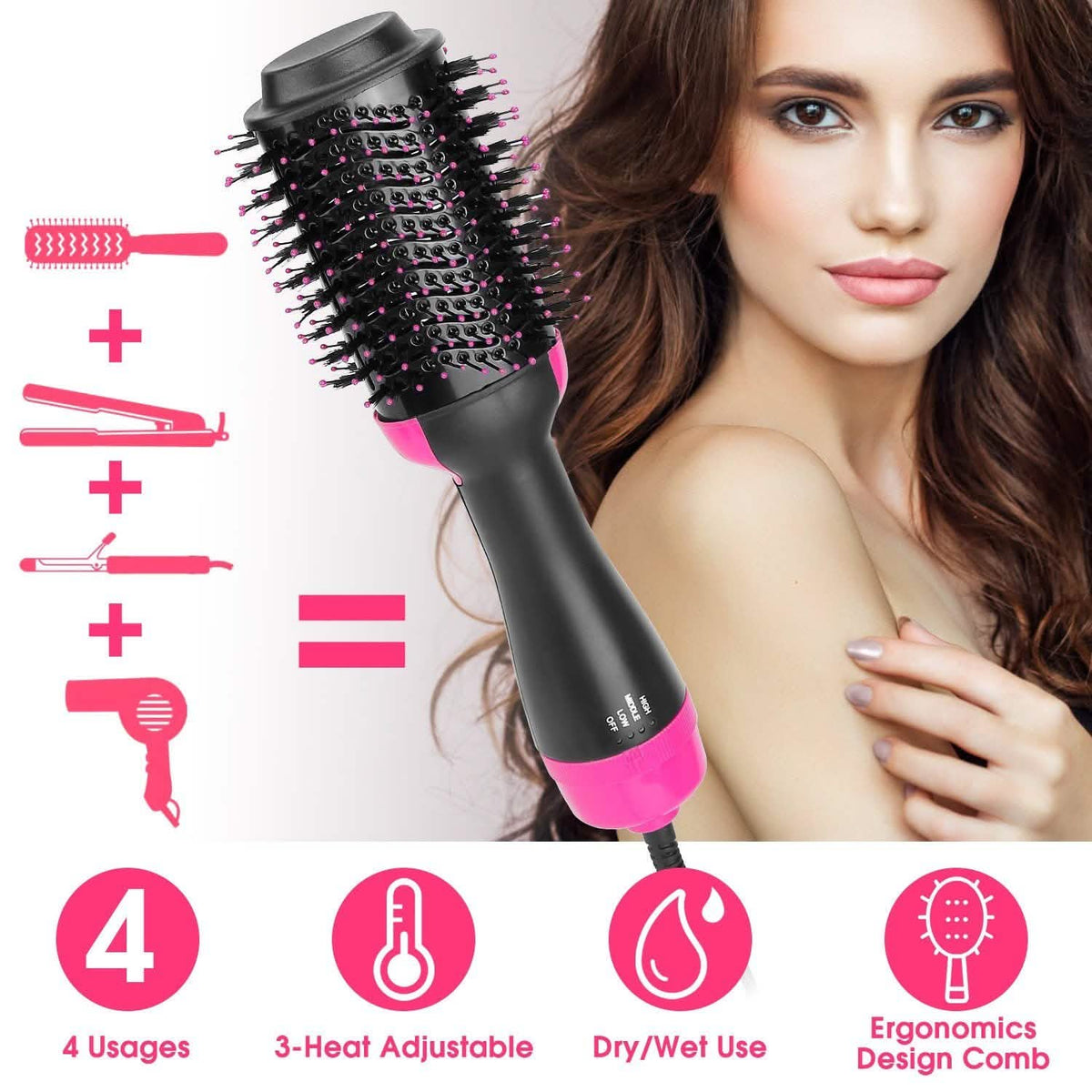 4-in-1 Hair Dryer Volumizer Brush-4-in-1 Hair Dryer Volumizer Brush