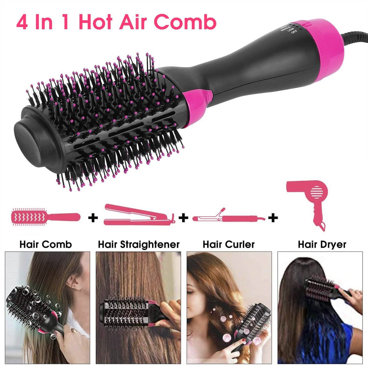 4-in-1 Hair Dryer Volumizer Brush-4-in-1 Hair Dryer Volumizer Brush