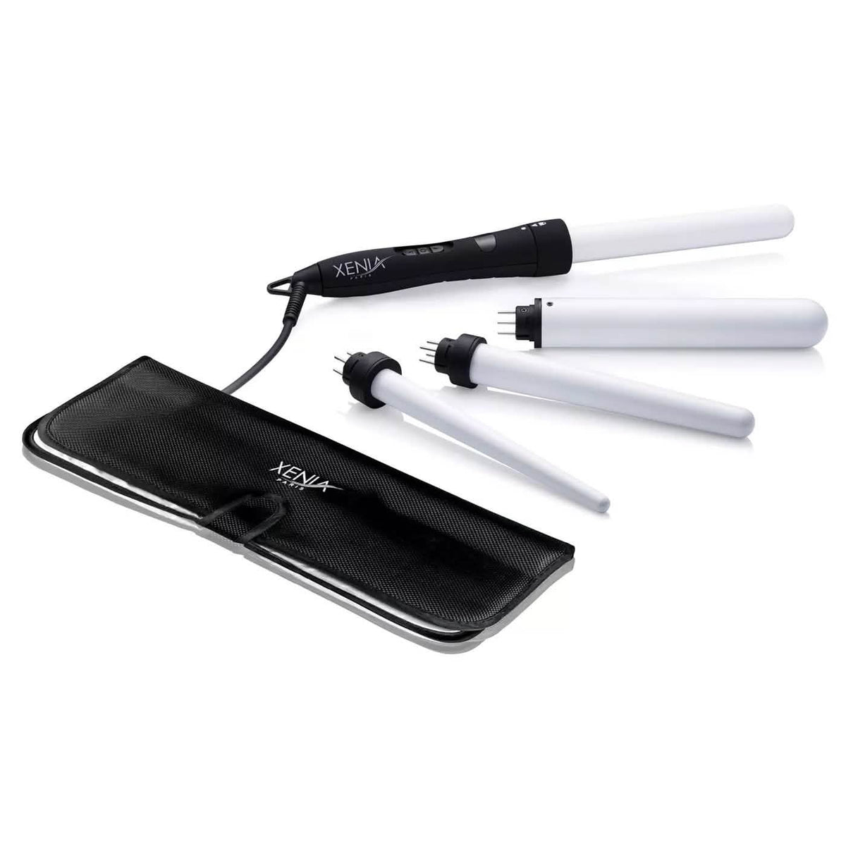 4-in-1 Interchangeable Ceramic Curling Wand Set with Protective Heat Station Mat-4-in-1 Interchangeable Ceramic Curling Wand Set with Protective Heat Station Mat