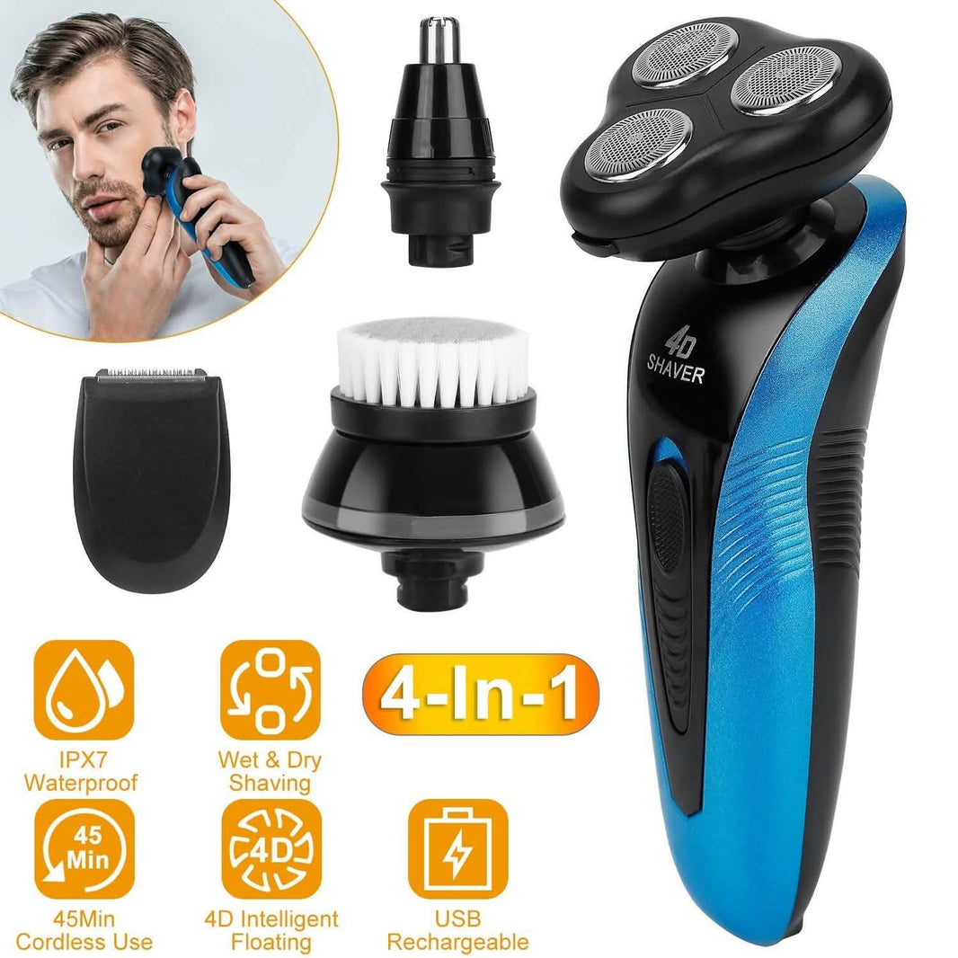 4-in-1 IPX7 Waterproof Beard Trimmer Cordless Razor for Men-4-in-1 IPX7 Waterproof Beard Trimmer Cordless Razor for Men
