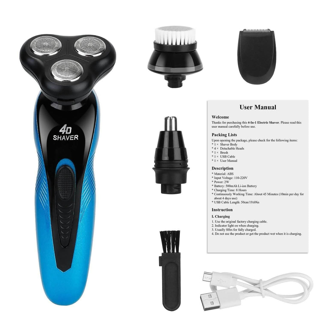 4-in-1 IPX7 Waterproof Beard Trimmer Cordless Razor for Men-4-in-1 IPX7 Waterproof Beard Trimmer Cordless Razor for Men