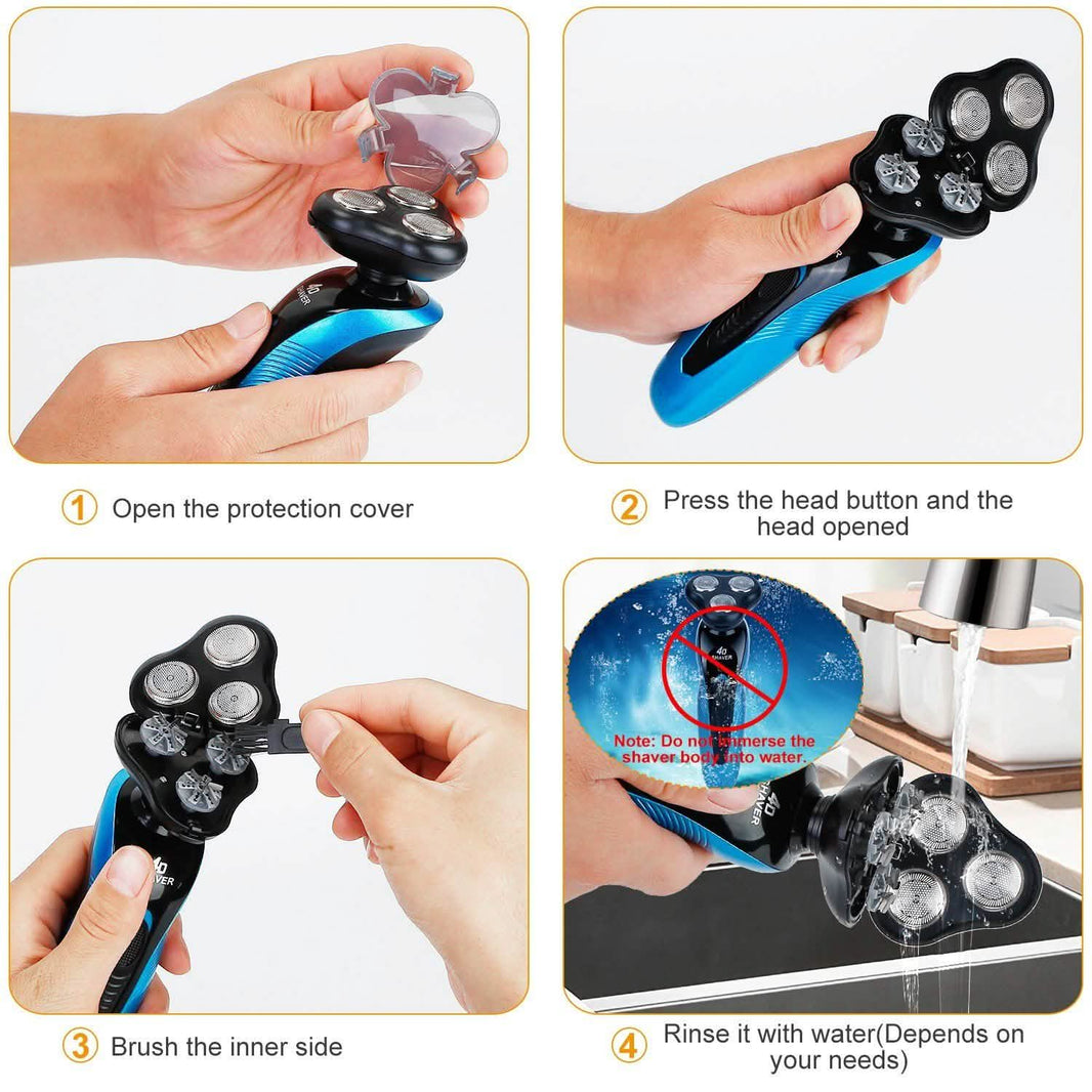 4-in-1 IPX7 Waterproof Beard Trimmer Cordless Razor for Men-4-in-1 IPX7 Waterproof Beard Trimmer Cordless Razor for Men