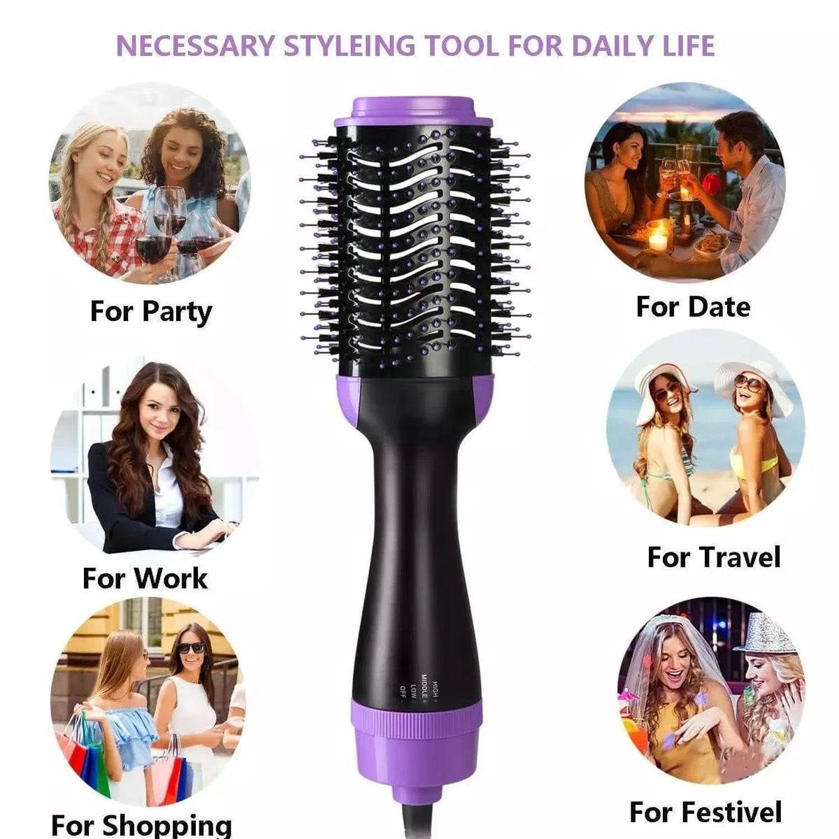 4-in-1 Negative Ion Hot Hair Dryer Brush, ASOGO One Step Hair Dryer & Volumizer-4-in-1 Negative Ion Hot Hair Dryer Brush, ASOGO One Step Hair Dryer & Volumizer