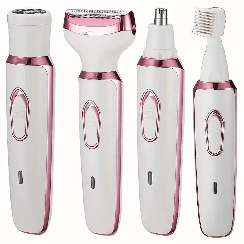 4-in-1 Silky-Smooth Electric Shaver for Women - Wet/Dry, USB Rechargeable & Portable for Full Body Use-4-in-1 Silky-Smooth Electric Shaver for Women - Wet/Dry, USB Rechargeable & Portable for Full Body Use