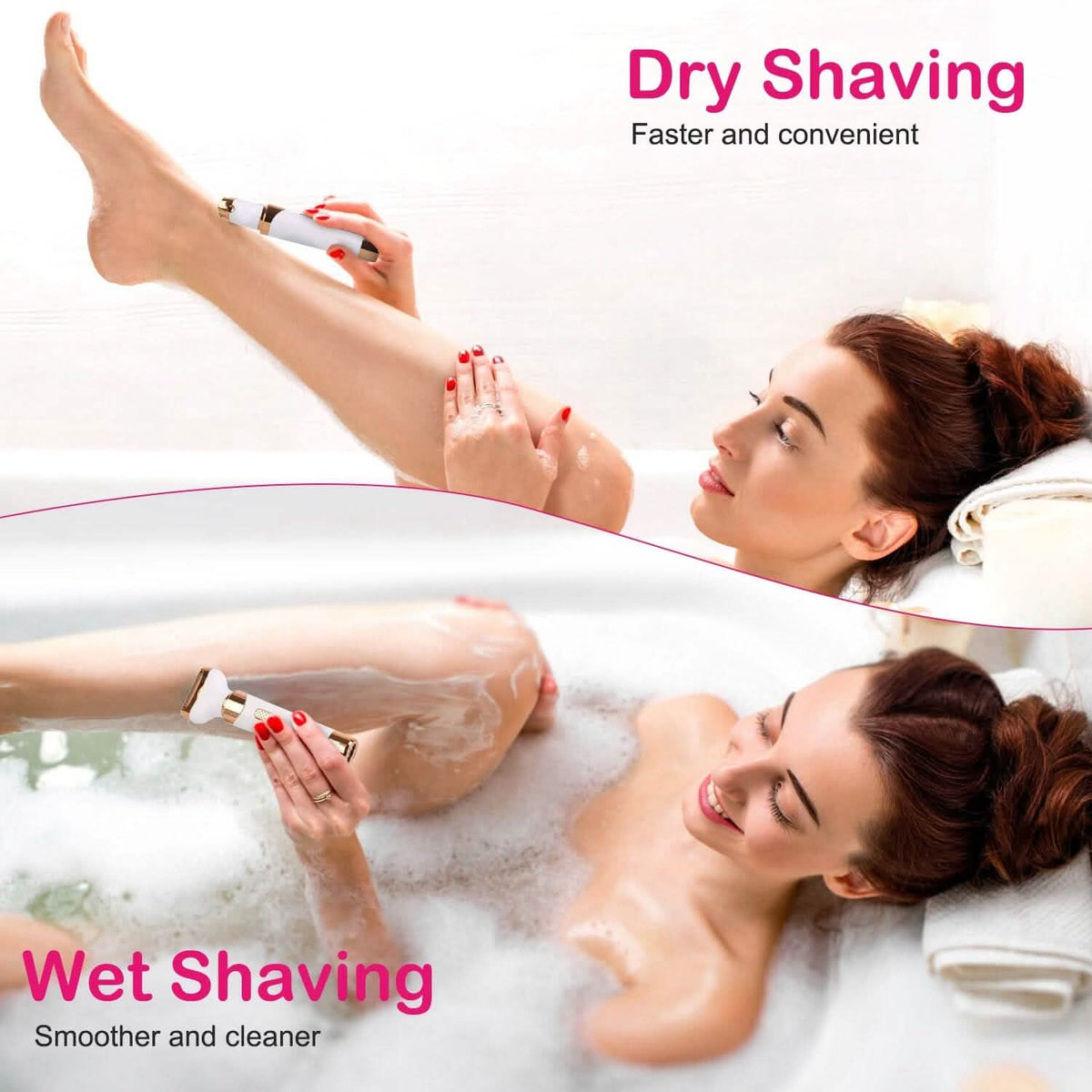 4-in-1 Women Electric Hair Shaver USB Rechargeable-4-in-1 Women Electric Hair Shaver USB Rechargeable