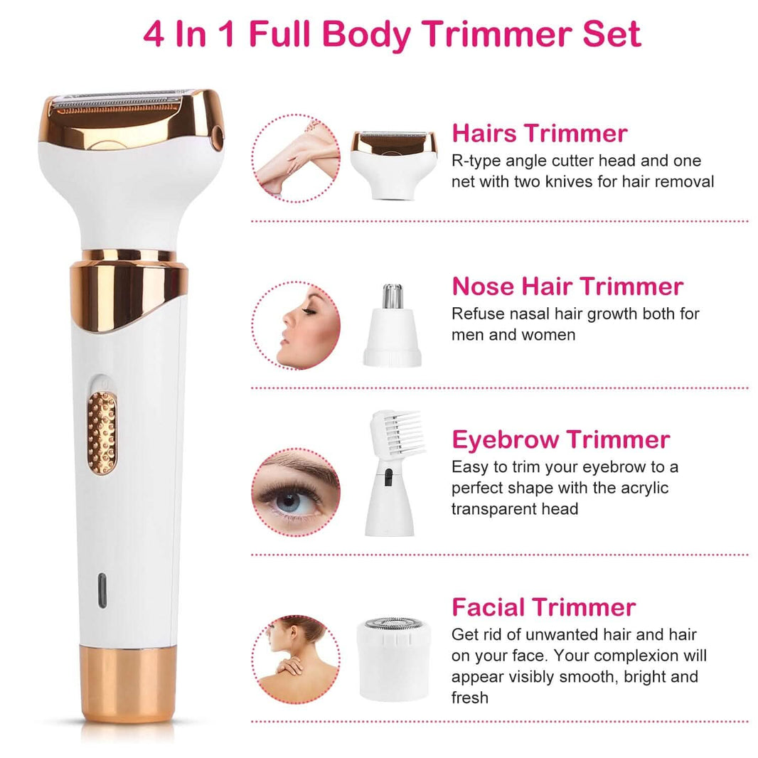 4-in-1 Women Electric Hair Shaver USB Rechargeable-4-in-1 Women Electric Hair Shaver USB Rechargeable