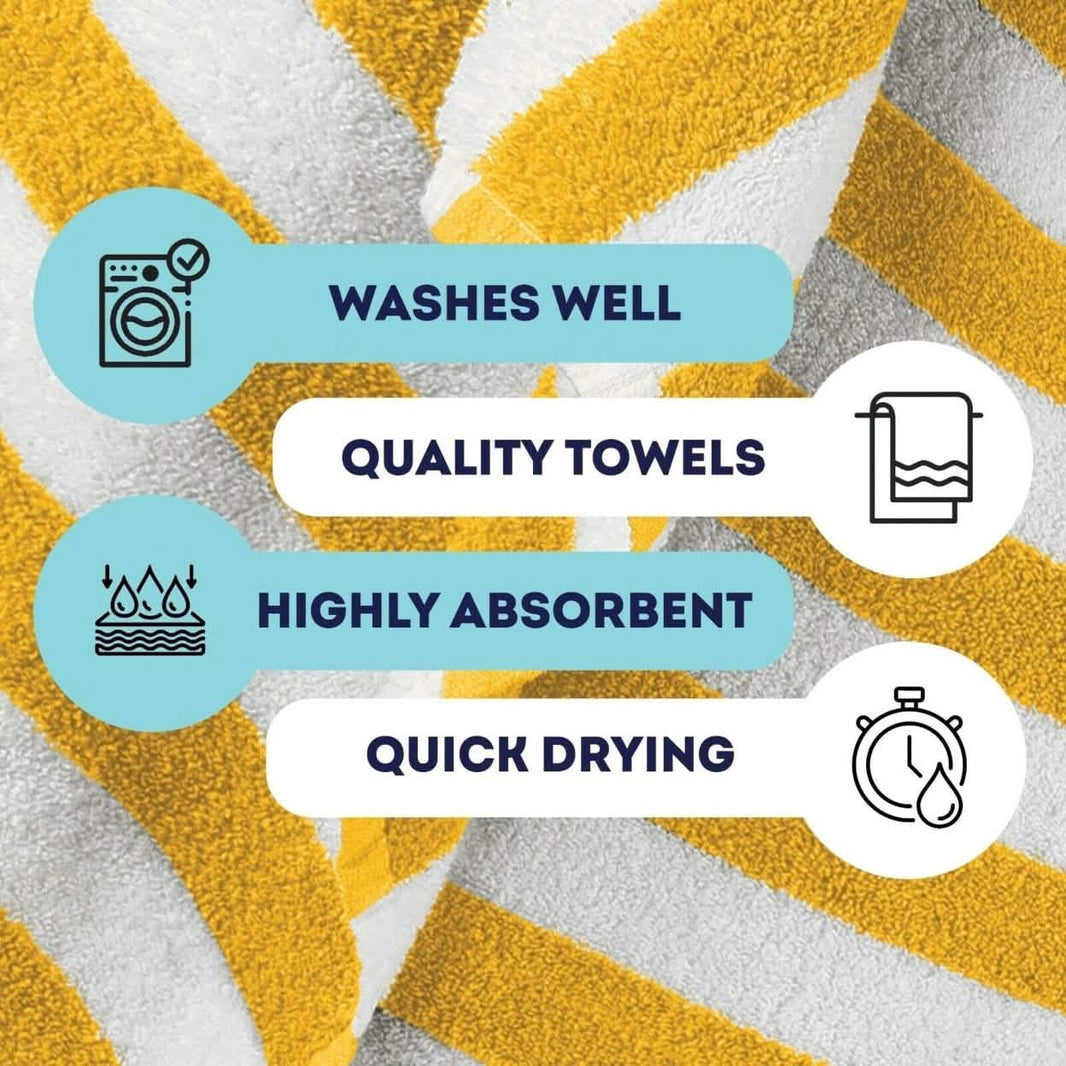 4-Pack: 30" x 60" Ultra-Soft 100% Cotton Striped Pool Cabana Hotel Beach Towels-4-Pack: 30" x 60" Ultra-Soft 100% Cotton Striped Pool Cabana Hotel Beach Towels