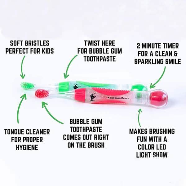 4-Pack: Kangaroo Kids Pre-Filled Toothbrush-4-Pack: Kangaroo Kids Pre-Filled Toothbrush