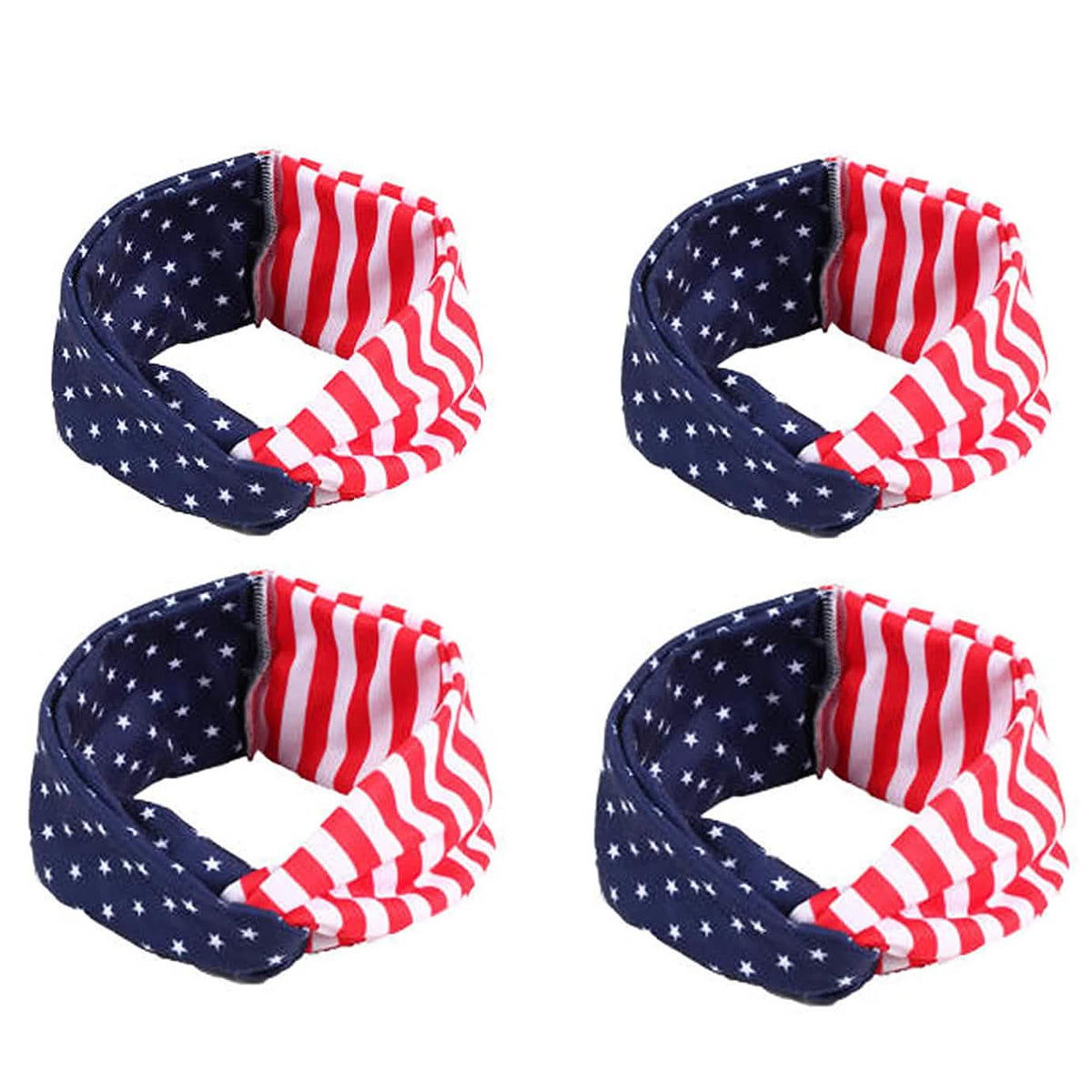 4-Pack: USA American Flag Headbands-4-Pack: USA American Flag Headbands