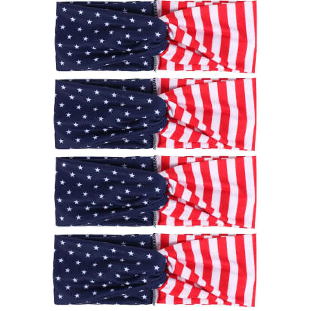 4-Pack: USA American Flag Headbands-4-Pack: USA American Flag Headbands