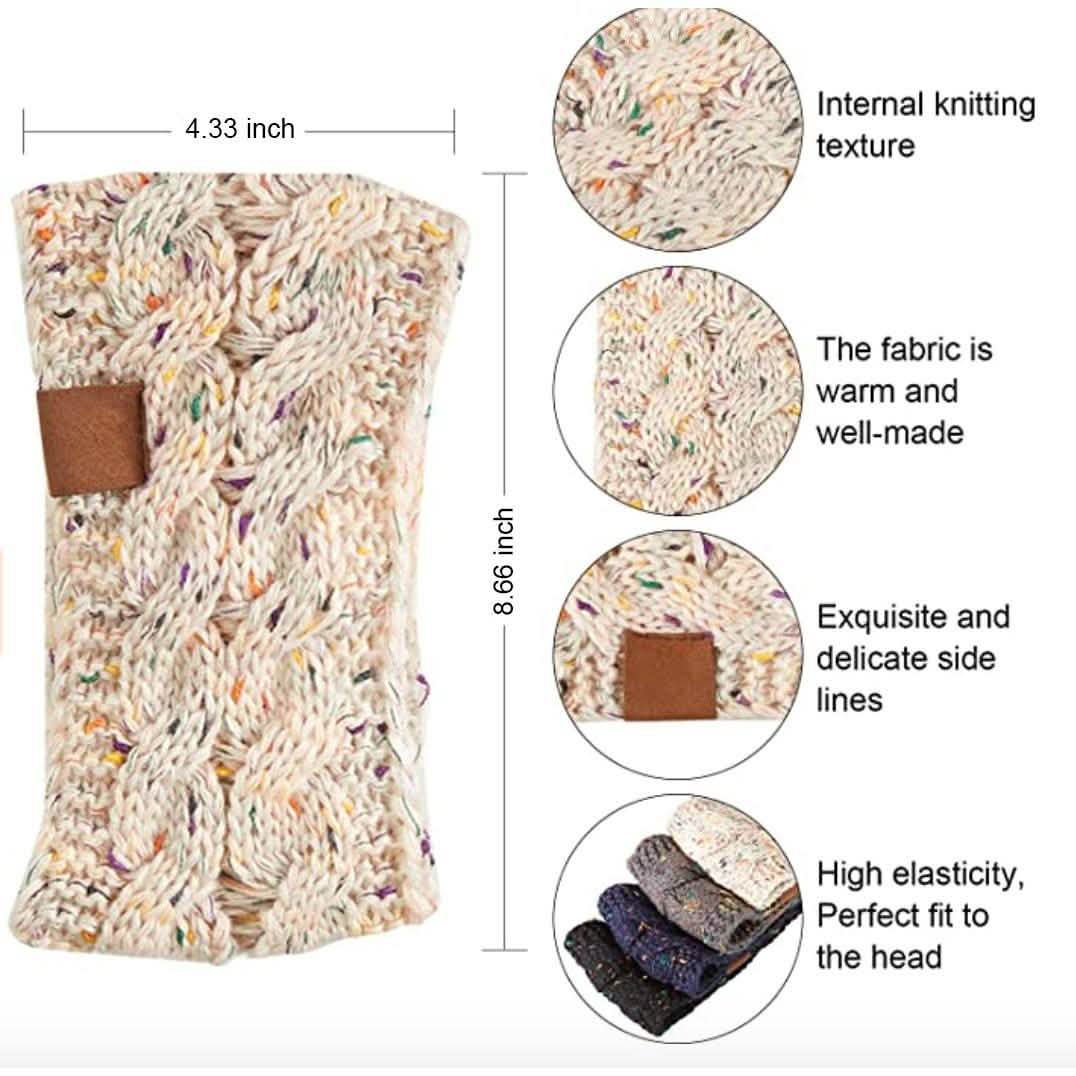 4-Pack: Women Confetti Winter Headband Wrap And Ear Warmer-4-Pack: Women Confetti Winter Headband Wrap And Ear Warmer