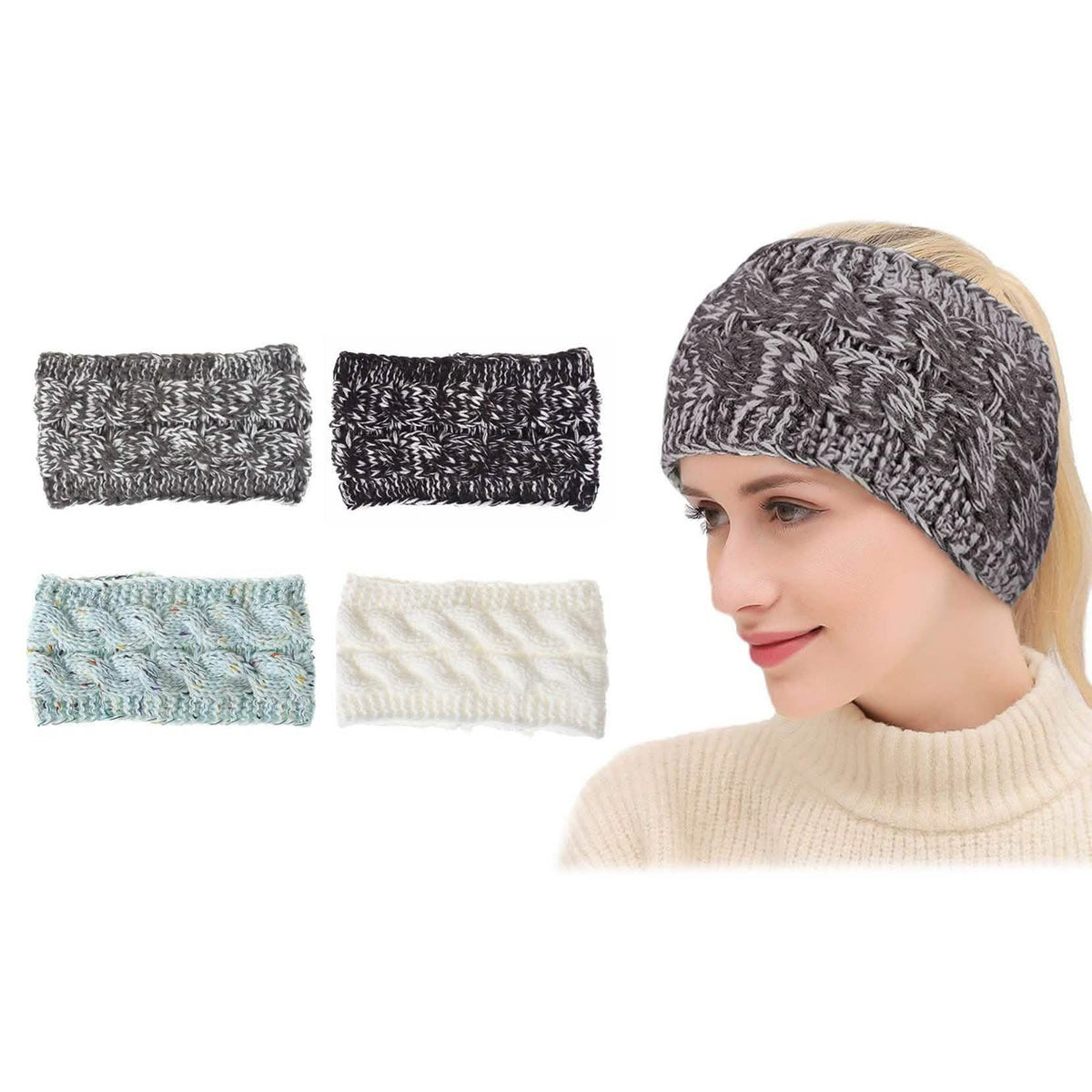 4-Pack: Women's Confetti Winter Headband Wrap and Ear Warmer-4-Pack: Women's Confetti Winter Headband Wrap and Ear Warmer