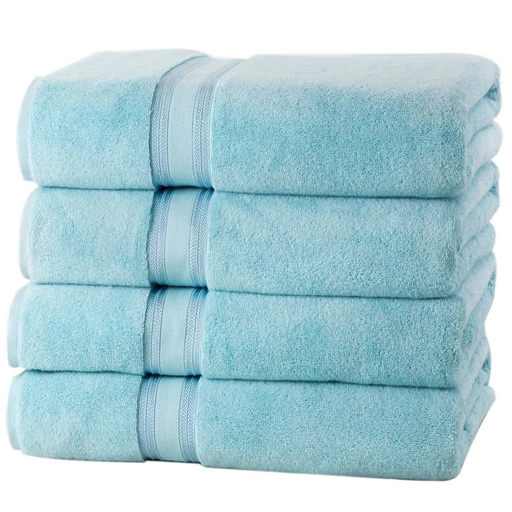 4-Piece Set: 550 GSM Zero Twist Cotton Bath Towels-4-Piece Set: 550 GSM Zero Twist Cotton Bath Towels