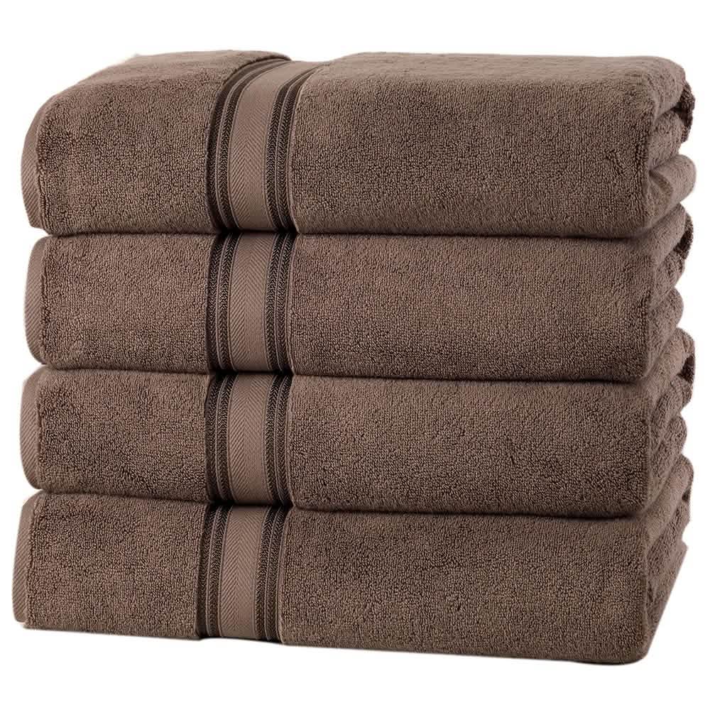 4-Piece Set: 550 GSM Zero Twist Cotton Bath Towels-4-Piece Set: 550 GSM Zero Twist Cotton Bath Towels