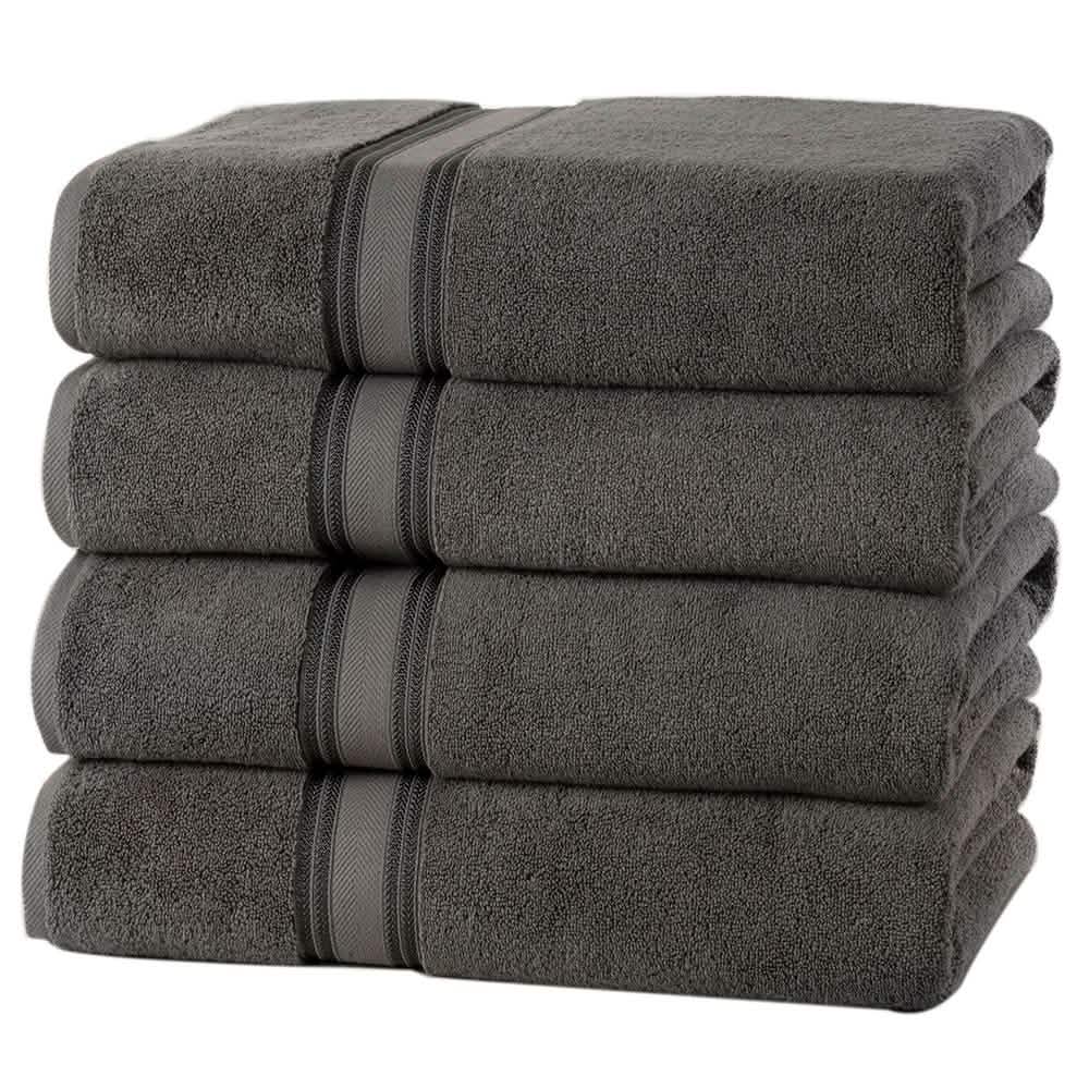 4-Piece Set: 550 GSM Zero Twist Cotton Bath Towels-4-Piece Set: 550 GSM Zero Twist Cotton Bath Towels