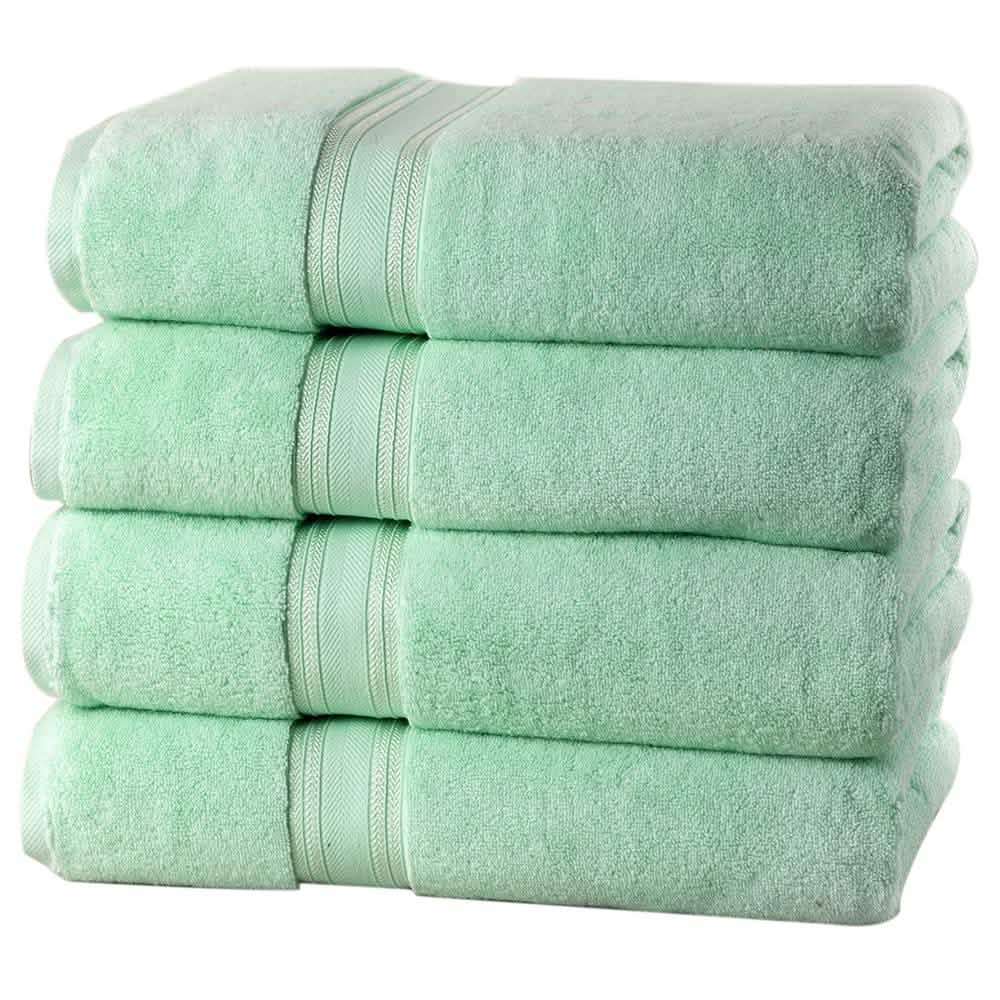 4-Piece Set: 550 GSM Zero Twist Cotton Bath Towels-4-Piece Set: 550 GSM Zero Twist Cotton Bath Towels