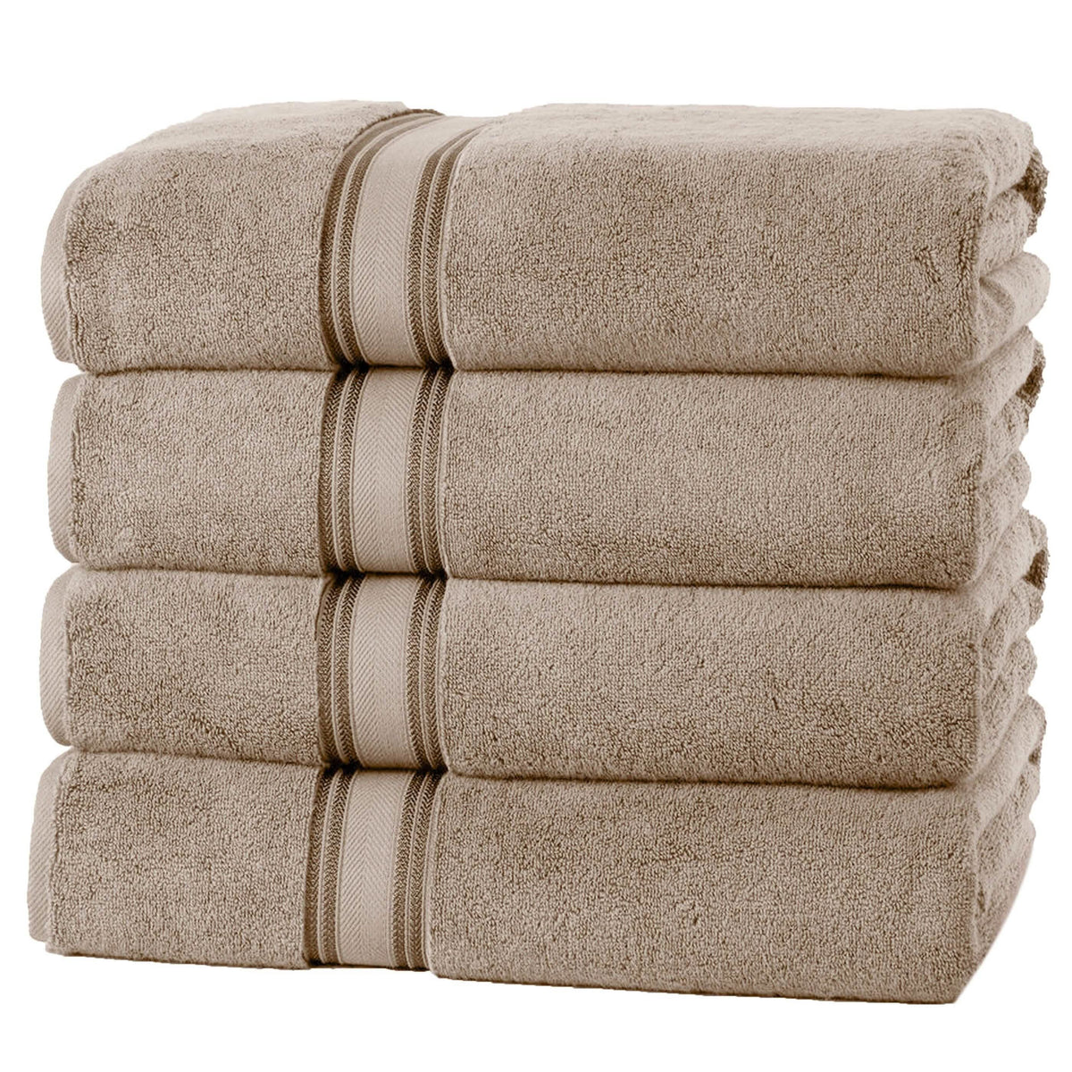 4-Piece Set: 550 GSM Zero Twist Cotton Bath Towels-4-Piece Set: 550 GSM Zero Twist Cotton Bath Towels