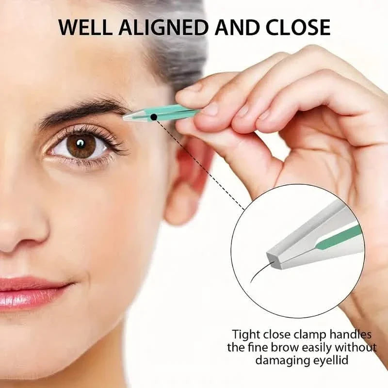 4-Pieces: Tweezers For Eyebrows, Straight, Slant, Angled and Pointy Tip-4-Pieces: Tweezers For Eyebrows, Straight, Slant, Angled and Pointy Tip