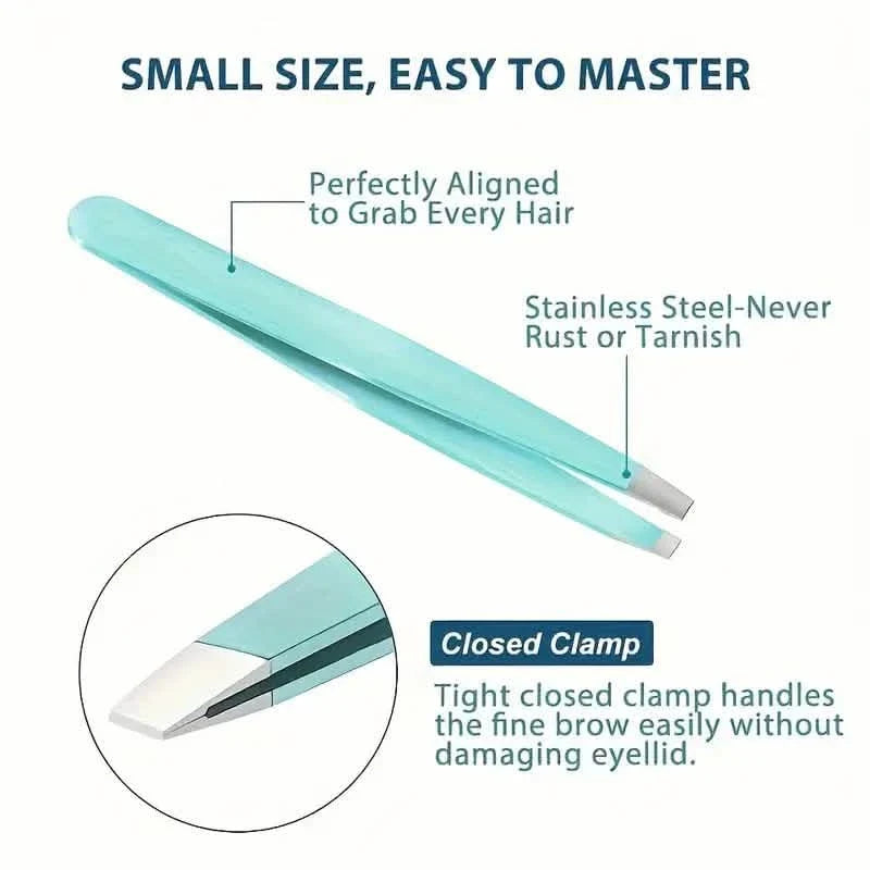 4-Pieces: Tweezers For Eyebrows, Straight, Slant, Angled and Pointy Tip-4-Pieces: Tweezers For Eyebrows, Straight, Slant, Angled and Pointy Tip