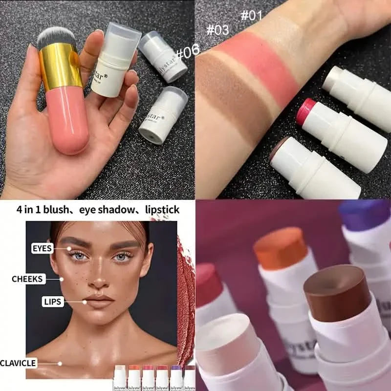 4-Pieces: Ultimate Cream Contour Kit - Seamless Blending Sticks with Highlighter, Blush & Bronzer-4-Pieces: Ultimate Cream Contour Kit - Seamless Blending Sticks with Highlighter, Blush & Bronzer