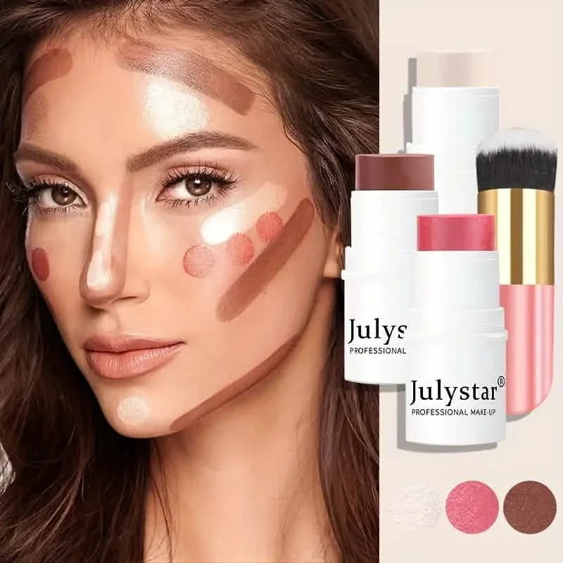 4-Pieces: Ultimate Cream Contour Kit - Seamless Blending Sticks with Highlighter, Blush & Bronzer-4-Pieces: Ultimate Cream Contour Kit - Seamless Blending Sticks with Highlighter, Blush & Bronzer