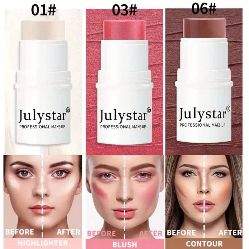 4-Pieces: Ultimate Cream Contour Kit - Seamless Blending Sticks with Highlighter, Blush & Bronzer-4-Pieces: Ultimate Cream Contour Kit - Seamless Blending Sticks with Highlighter, Blush & Bronzer