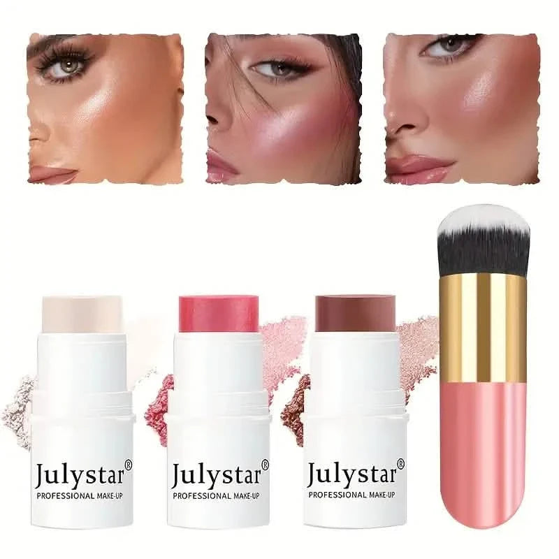 4-Pieces: Ultimate Cream Contour Kit - Seamless Blending Sticks with Highlighter, Blush & Bronzer-4-Pieces: Ultimate Cream Contour Kit - Seamless Blending Sticks with Highlighter, Blush & Bronzer