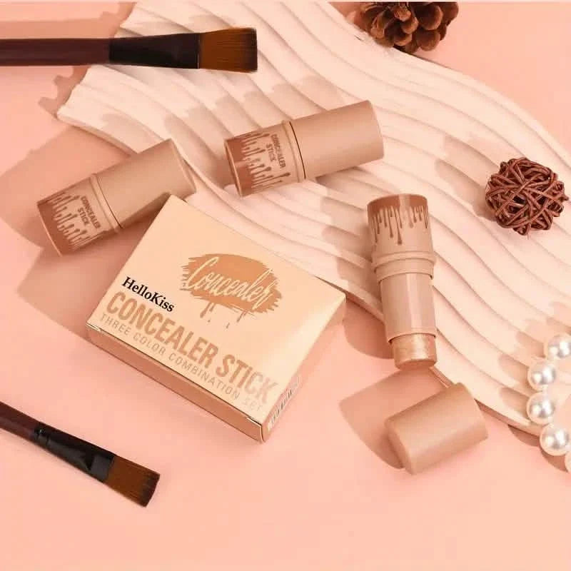 4-Pieces: Waterproof Cream Contour and Highlighter Kit with Brush-4-Pieces: Waterproof Cream Contour and Highlighter Kit with Brush