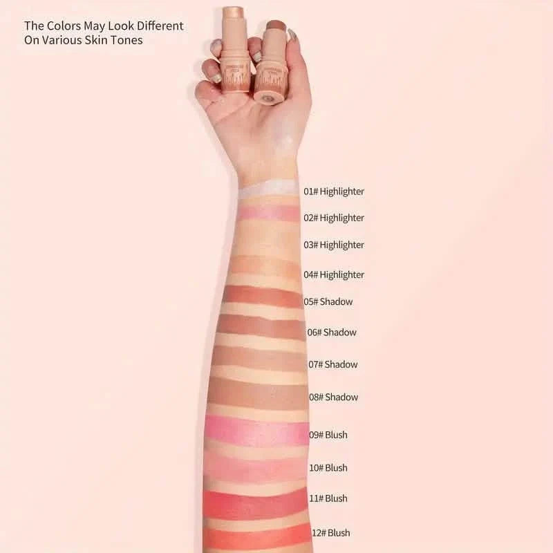 4-Pieces: Waterproof Cream Contour and Highlighter Kit with Brush-4-Pieces: Waterproof Cream Contour and Highlighter Kit with Brush