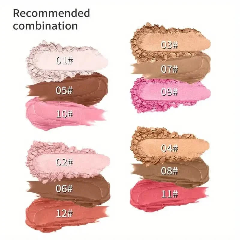 4-Pieces: Waterproof Cream Contour and Highlighter Kit with Brush-4-Pieces: Waterproof Cream Contour and Highlighter Kit with Brush