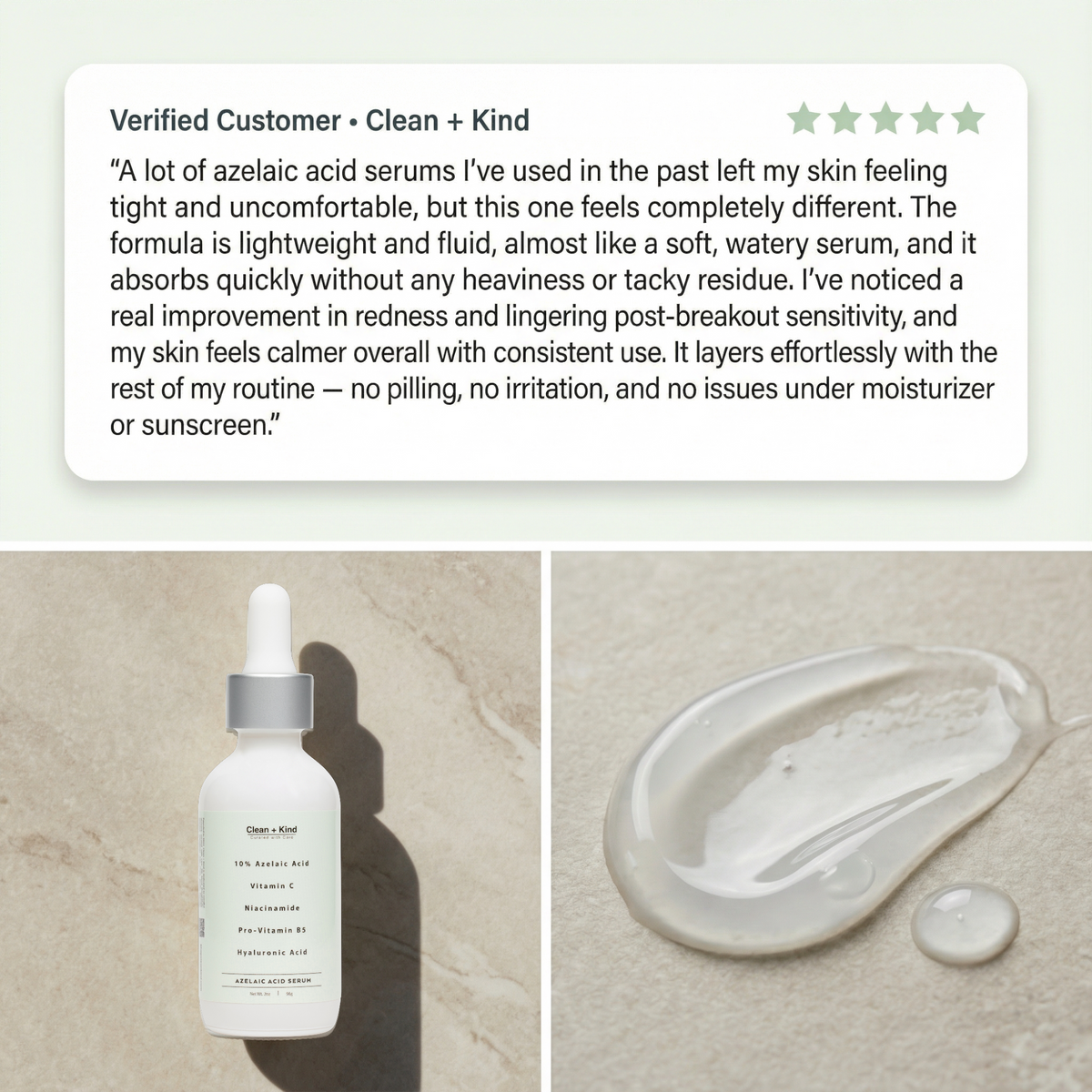 Azelaic Acid Serum 10% — Silicone-Free, Fragrance-Free, 2 oz-Azelaic Acid Serum 10% — Silicone-Free, Fragrance-Free, 2 oz
