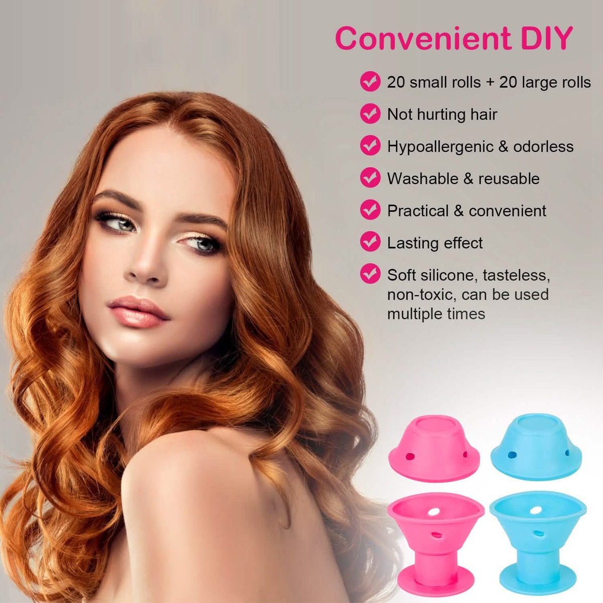 40-Piece: Silicon Hair Curler-40-Piece: Silicon Hair Curler