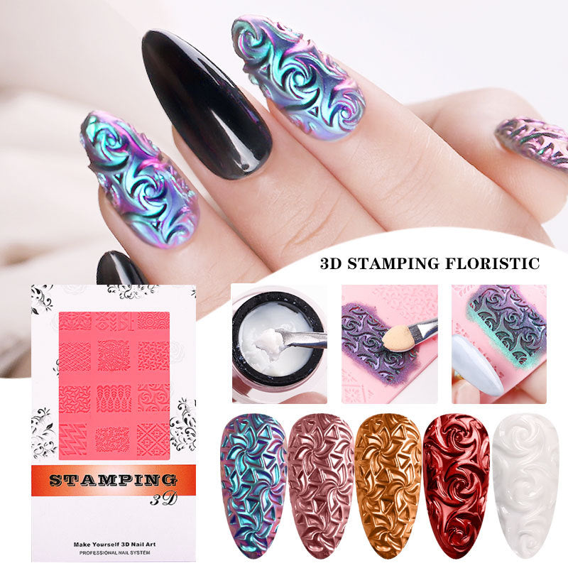 Nail Art Silicone Printing Stencil Plastic 3D Relief-5cb9c1a566132639e7a75f2da288c8cb