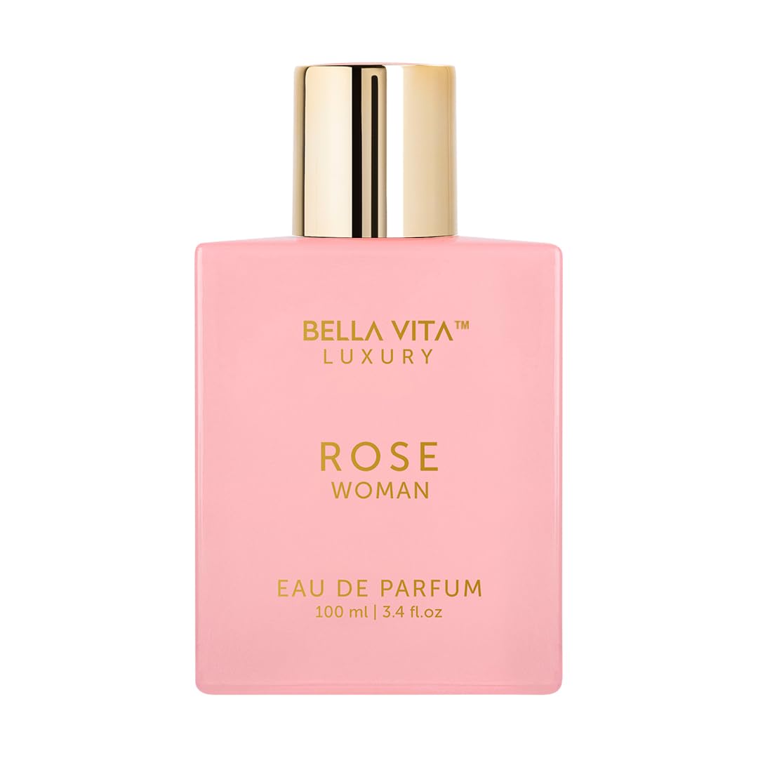 Bellavita Luxury ROSE Eau de Parfum | 100 ml (3.4 fl.oz.) | Perfume for Women | Fresh, Floral Peach, Jasmine, and Ambery Musk Notes | Long Lasting Women's Day Special Fragrance-Bellavita Luxury ROSE Eau de Parfum | 100 ml (3.4 fl.oz.) | Perfume for Women | Fresh, Floral Peach, Jasmine, and Ambery Musk Notes | Long Lasting Women's Day Special Fragrance
