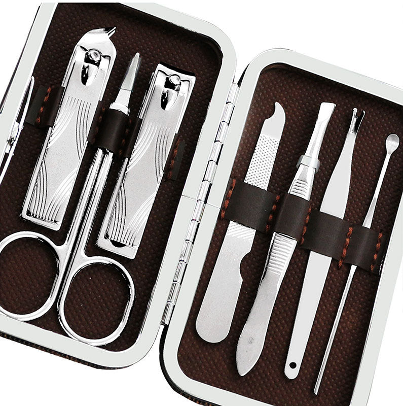 Checked pattern personal care 7-piece nail clippers-5fdf0ed1bd5e654d51a9f16a81302eed